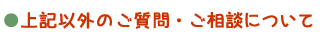 上記以外のご質問・ご相談について